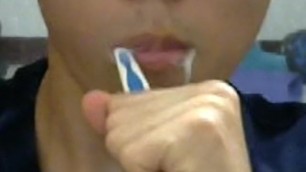 Asian boy's teeth got brushed so bad