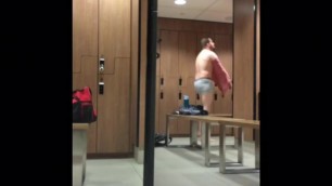 Hot muscle daddy changing in public lockers