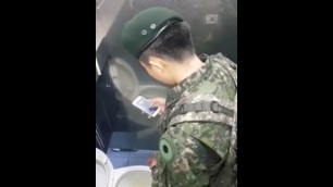 Spying a korean soldier