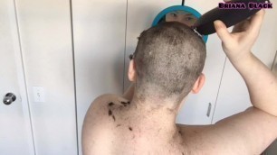 Young Woman With Big Tits Shaves Head Bald