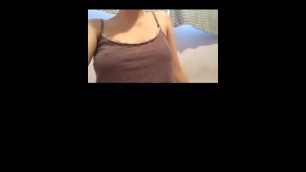 White girl flashes her perfect tits on periscope