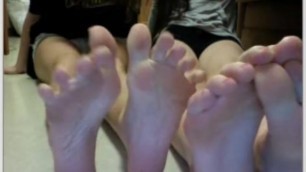 Sexy teens show feet on webcam. Better quality