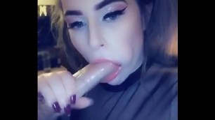 Amelia Skye deepthroats boyfriends big dick on sofa while parents are in bed filmed on s&period;