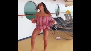 Sexy lady dance on a boat.mp4