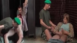 gay group sex..2 solders and 2 blond twinks suuck dcks, lick and fuck ass