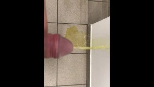 Pissing in the public stairwell (very strong morning pee)