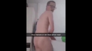 Thick autistic Norwegian male fingers himself in tight little asshole