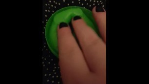 On my period so I can't play with my pussy... So I'll play with my slime...