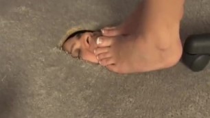Face in the floor feet slave