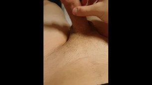 Korean boy play with his little dick