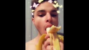 Try to suck a banana
