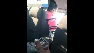 Risky Masturbating in the back of the Lyft Driver's car