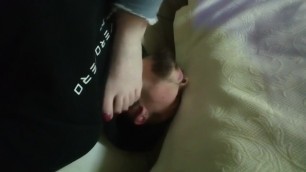 feet in face and licking relax
