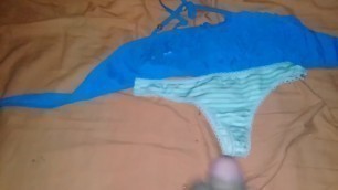 Cumming in my mom panties and bra