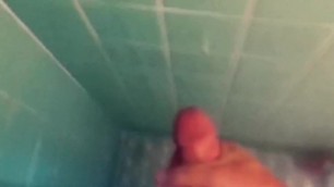 Shooting A Pretty Decent Rope Of Cum In The Shower