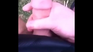 Outdoor Masturbation and cum