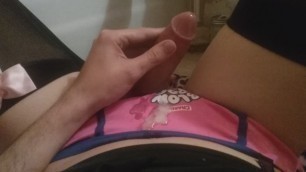 Sissy Slut Blows Her Pop and Cums in Pink Panties and Stockings