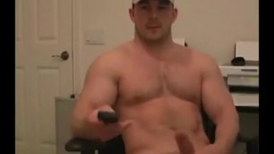 muscle stud shoots his cum