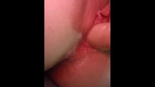 Playing with a huge load of cum