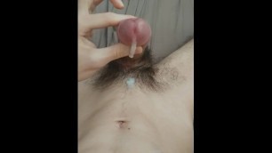 Slow jerking and cumming with my frenulum
