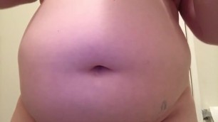 Bbw with big belly drinks soda with gulps and burps  loud