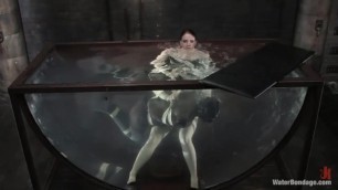 Girl in Zentai Spandex Bodysuit Struggles For Air in Underwater Bondage